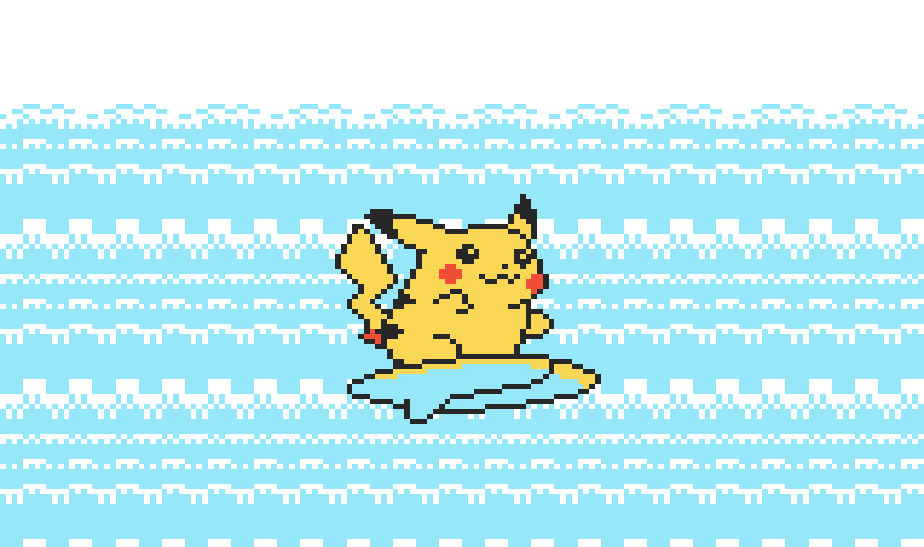 Pixel Surfing Pikachu | Pokémon TCG Playmat | Pokemon Office Keyboard Mat