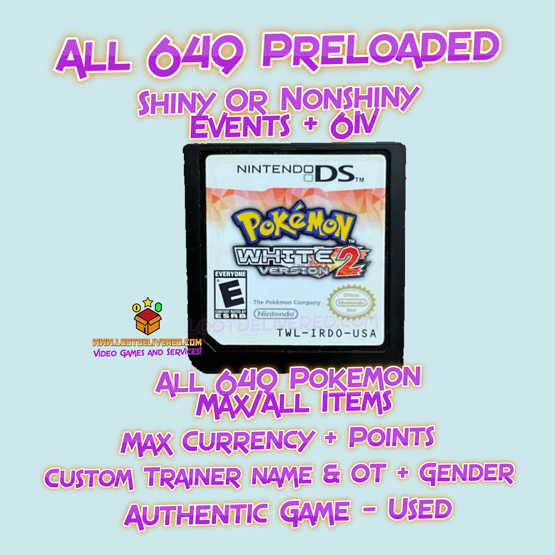 Unlocked Pokemon White 2 Complete Shiny Pokedex Max Items 