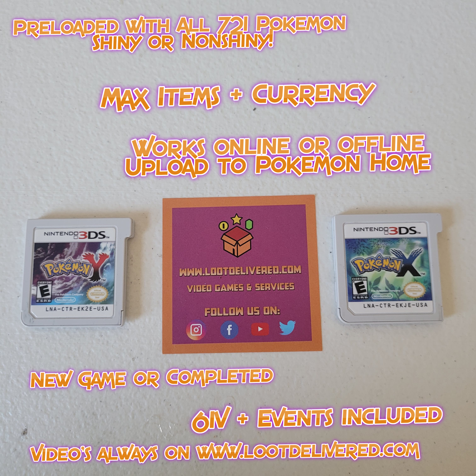 Pokemon Y Enhanced! - All 721 3DS + Legit With Loaded Game) Pokemon (Physcial Enhanced Event